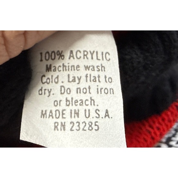 VTG Adele Knitwear Black Red Goth Geek Pullover Sweater Women's S Deadstock NWT - Picture 7 of 7